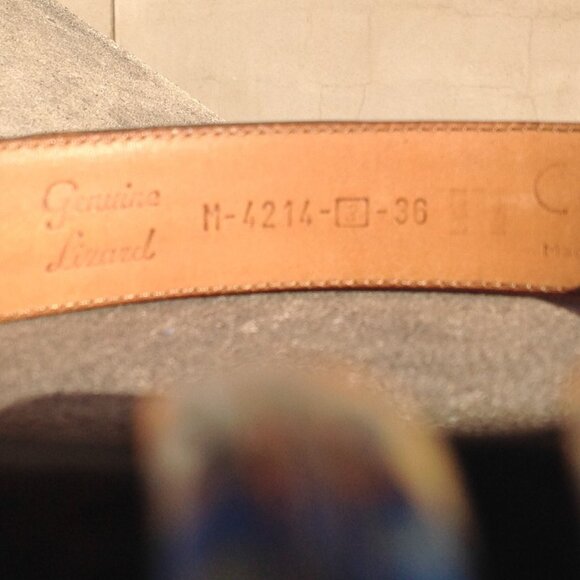 Cale Spain Genuine Lizard Belt Buckle Sz 36 Brass Buckle + Hardware - Picture 6 of 16